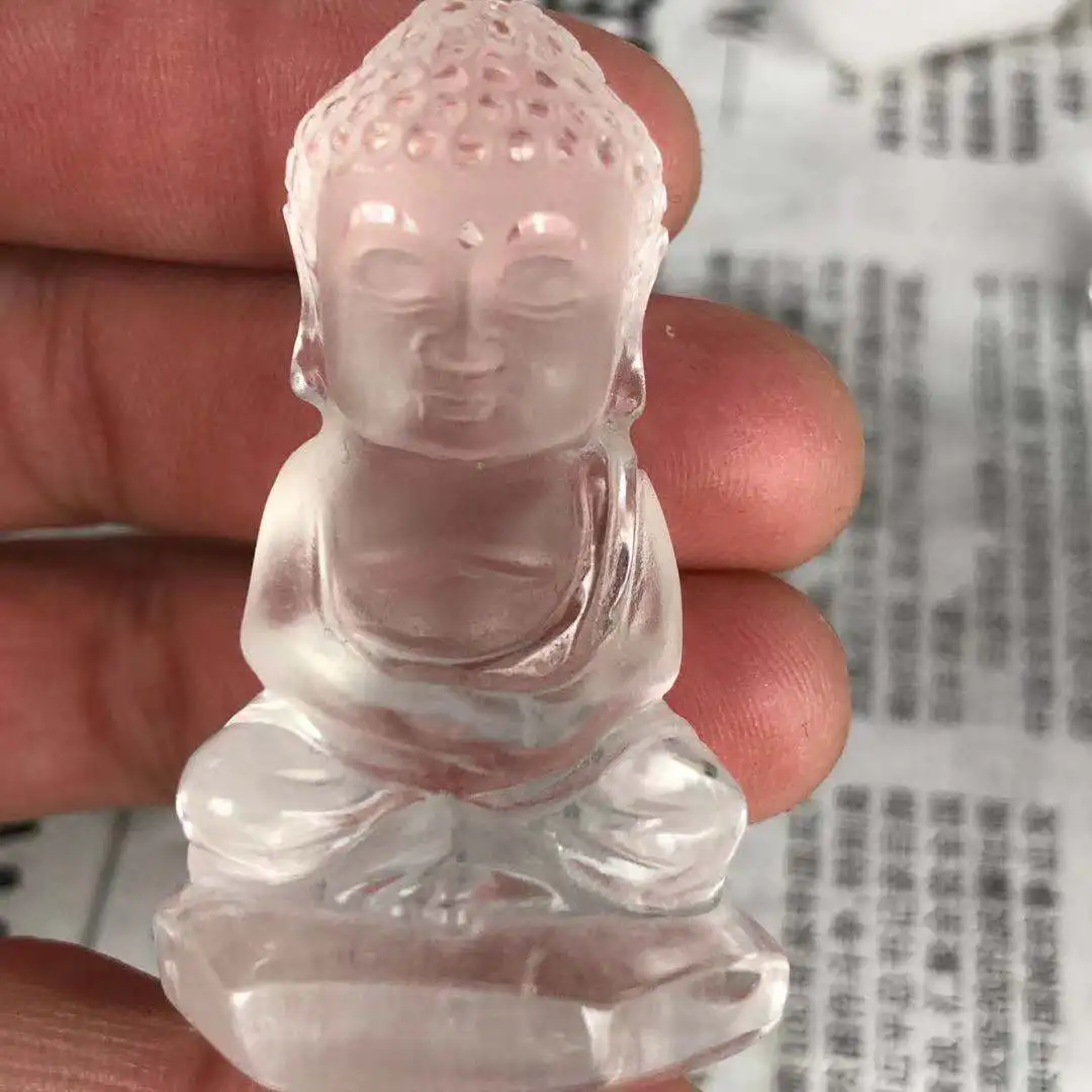 Natural protein crystal carving Buddha quartz, used for Reiki processing