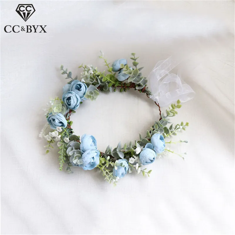 CC Flower Headbands Hairband Jewelry Wedding Hair Accessories for Women Bride Party Beach Hairwear 100% Handmade Wreath mq046