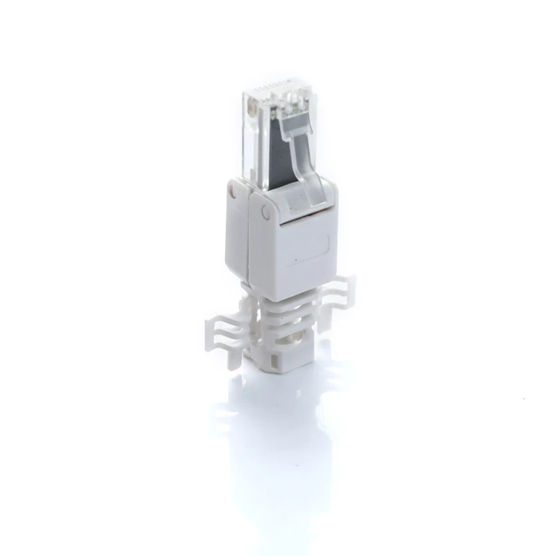 No Crimp Connectors Ethernet Cable Tool-less Crystal Head Plug CAT6 RJ45 Connector