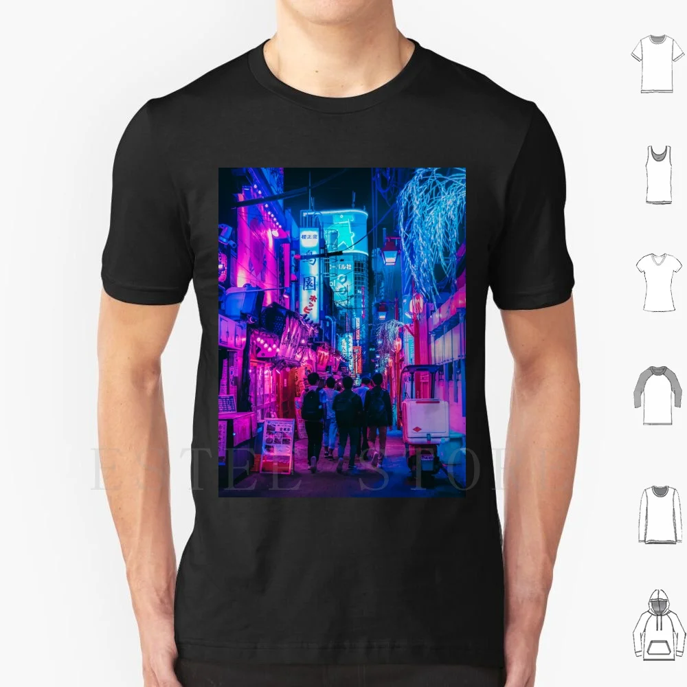 

Candy Floss Tokyo Neons T Shirt Men Cotton 6xl Japan Shinjuku Alley Future Neon Lanterns Shopping Street Cities Street Shopping