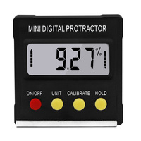 Black Mini electronic digital inclinometer slope level protractor measuring magnetic goniometer inclination box