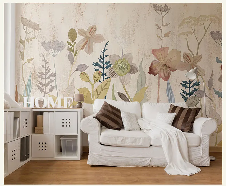 

Bacal 3D Wall Murals Wallpaper Countryside Flower Mural Art Living Room Bedroom Wall paper Hand-painted Oil Painting huda beauty