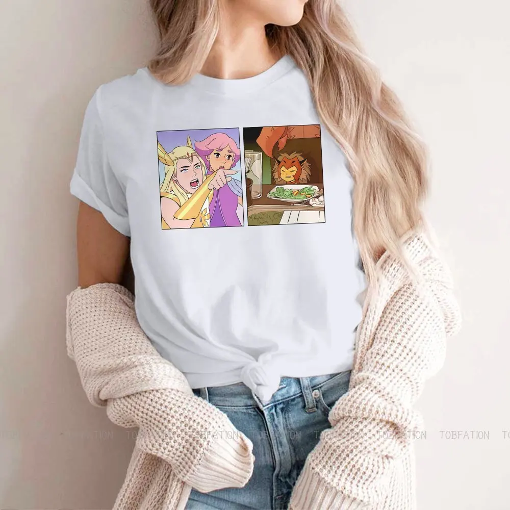 She Ra and the Princesses of Power Adora TV Women T Shirt Yelling At Catra Meme Female Tops Funny Tees Ladies 4XL Cotton Tshirt