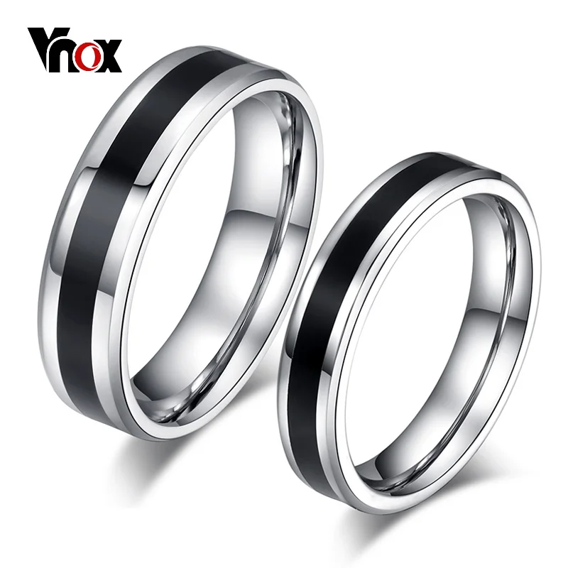 Vnox Classic Wedding Rings for Women Men Stainless Steel Couple Jewelry Promise Band Alliance Bijoux