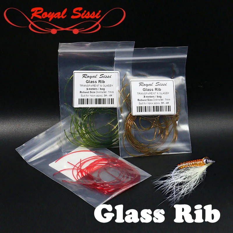 RoyalSissi nowy 3 metry/torba solidne szklane żebra przezroczyste segmentowe body wrap koronkowe większe brzęczyki szkliste materiały do produkcji much