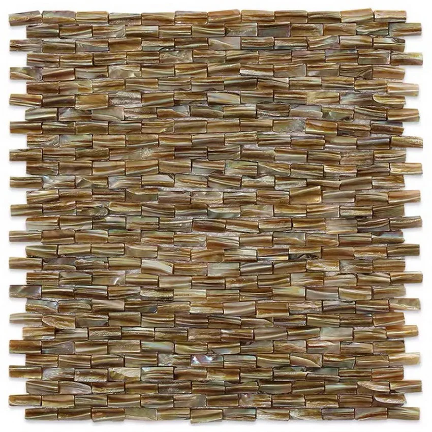 

3D Brick 100% Natural brown mother of pearl shell mosaic tiles, for bathroom living room wall background