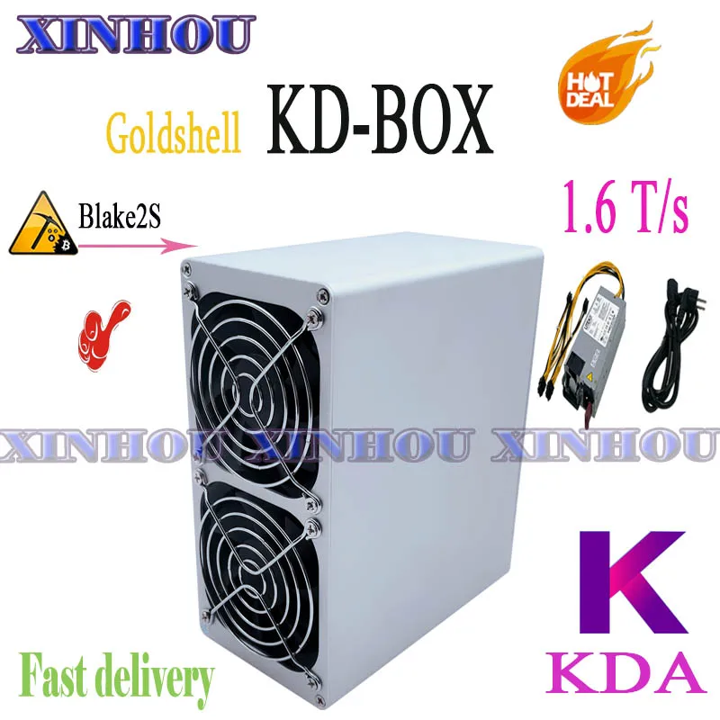 

Goldshell KD-BOX 1.6T/s Blake2S KDA ASIC miner with PSU better than KD5 KD2 CK-BOX LB-BOX Mini-DOGE Antminer S9K WhatsMiner