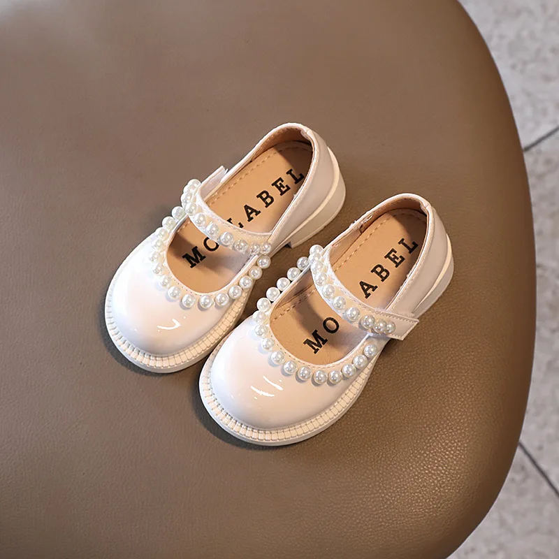 Cô Gái Nhỏ Giày Trẻ Em Học Giày Da Màu Đen Cho Học Sinh Sinh Viên Thời Trang Da Bò Đen Đầm Công Chúa Màu Trắng Giày Trẻ Em 2-7T