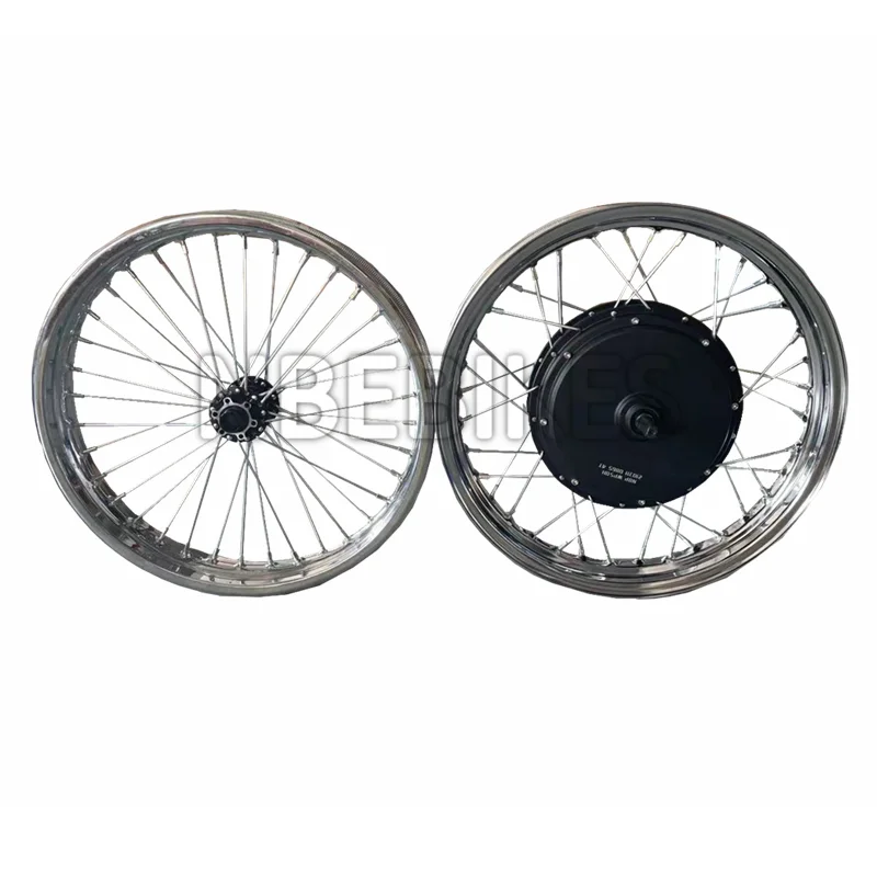 QS205 V3 48-96V 5000W 150mm Dropout Electric Bike Hub Motor Wheel with 110*20mm Hub Front Wheel Silver Motorcycle Wheel