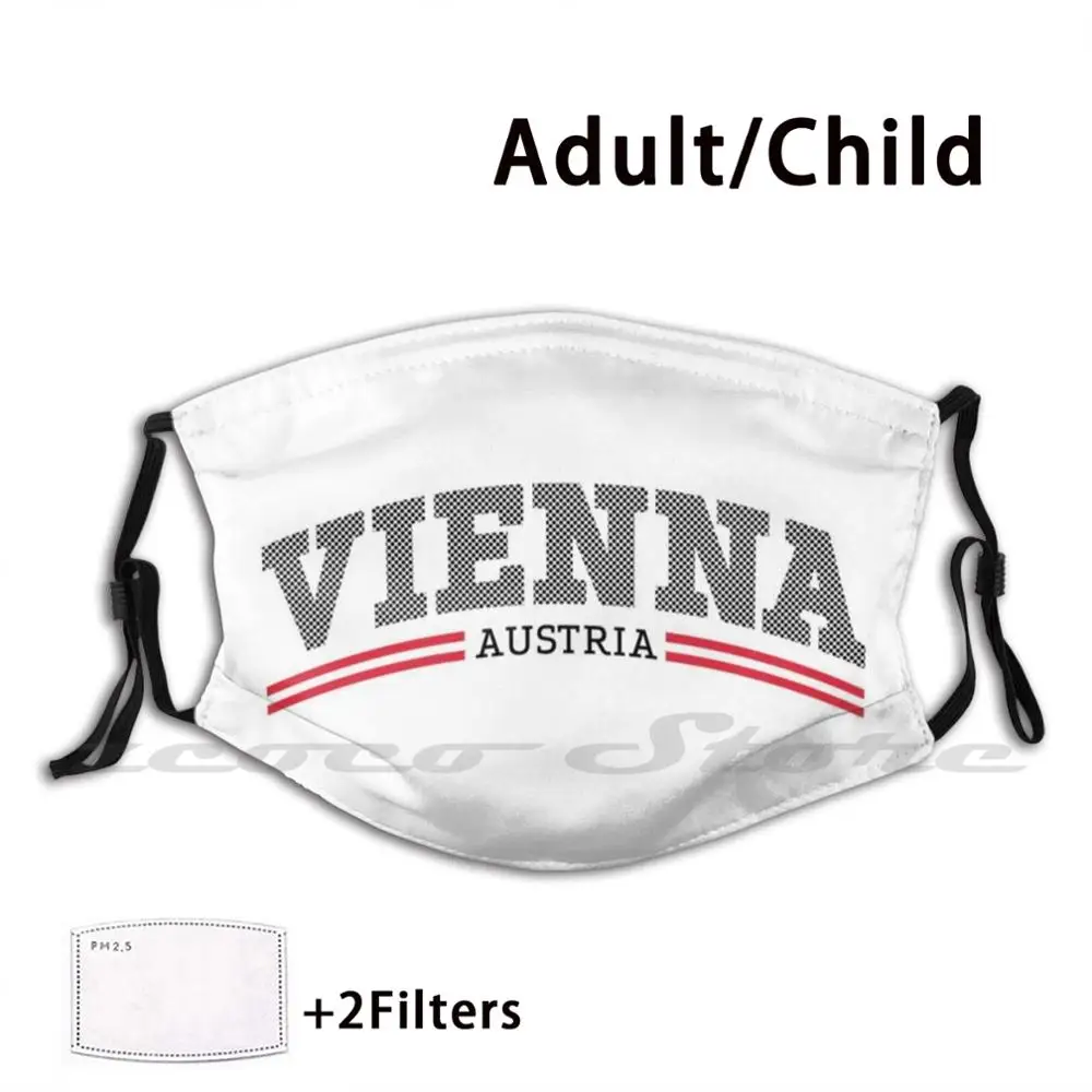 

Vienna Austria Black Dot Text Pattern Washable Trending Customized Pm2.5 Filter Mask Vienna Austria Austria Vienna Europe Euro