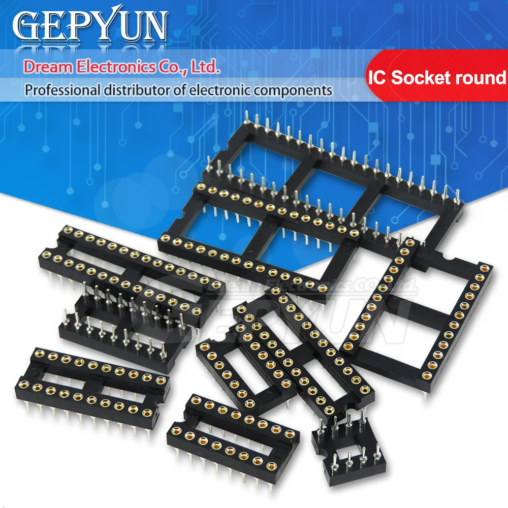 10PCS IC socket round hole Narrow Wide DIP 6 8 14 16 18 20 24 28 40 pin DIP6 DIP8 DIP14 DIP16 DIP18 DIP20 DIP28 DIP40 pins