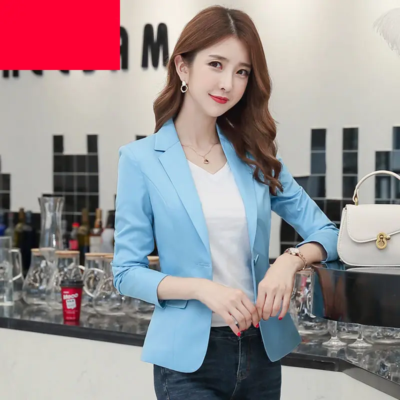 2020 new autumn Korean version of the women\'s self-cultivation of the skinny casual jacket red suit female Regular  Full