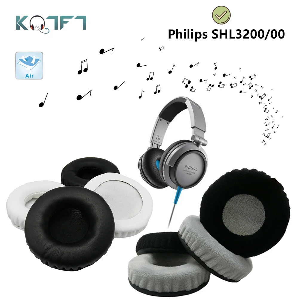 

KQTFT round flannel 1 Pair of Replacement Ear Pads for Philips SHL3200/00 Headset EarPads Earmuff Cover Cushion Cups