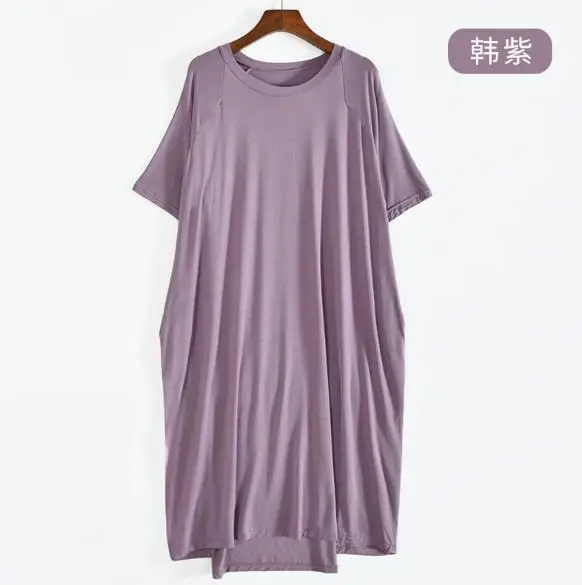 100 Kg Wear Night Dress Women Short Sleeve Modal Cotton Nightshirt Female Loose Long Nightgowns Summer Women\'s Home Clothes