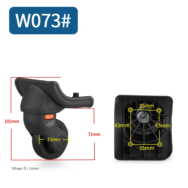 Luggage wheel replacement password suitcase wheel wheel aircraft wheel caster repair shock absorption 20 inch 26 inch