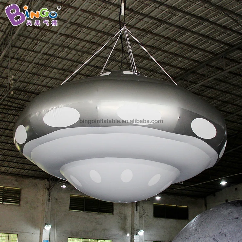 ORIGINAL NEW PVC 2.5m Inflatable Hanging UFO Model Customized Flying Suspended Air Sealed UFO Decoration