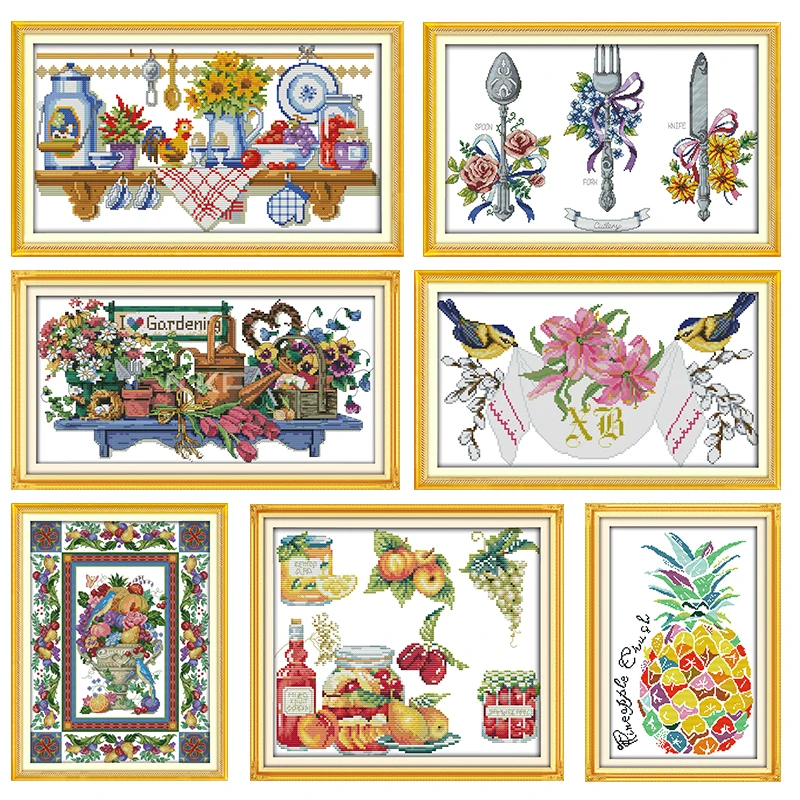 Embroidery I Love Gardening Cross Stitch Kit Stamped 11CT 14CT Printed Thread Canvas Crafts Needlework Decoration Counted Fabric