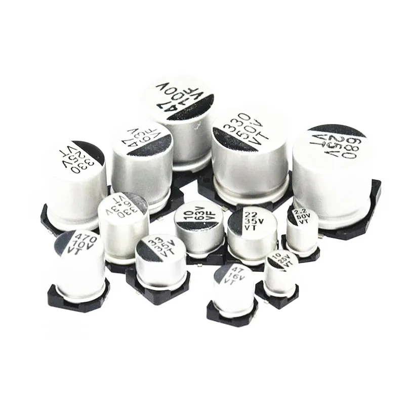 130pcs/LOT 1uF-220uF SMD Aluminum Electrolytic Capacitor Assorted Kit Set, 13values*10pcs=130pcs Samples Kit