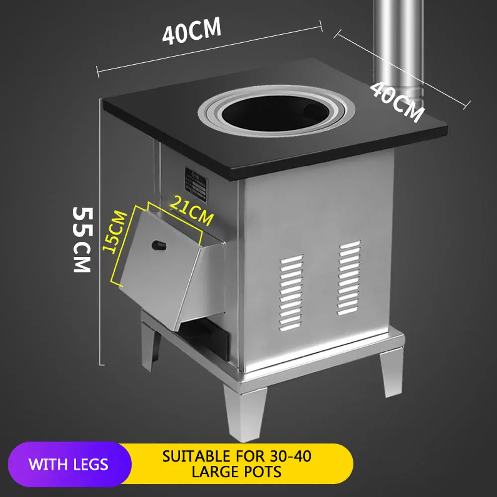 Household Firewood Stove Burning Wood Energy-Saving Smoke-Free Cauldron Earthen Stove Outdoor Mobile Indoor Wood Stove