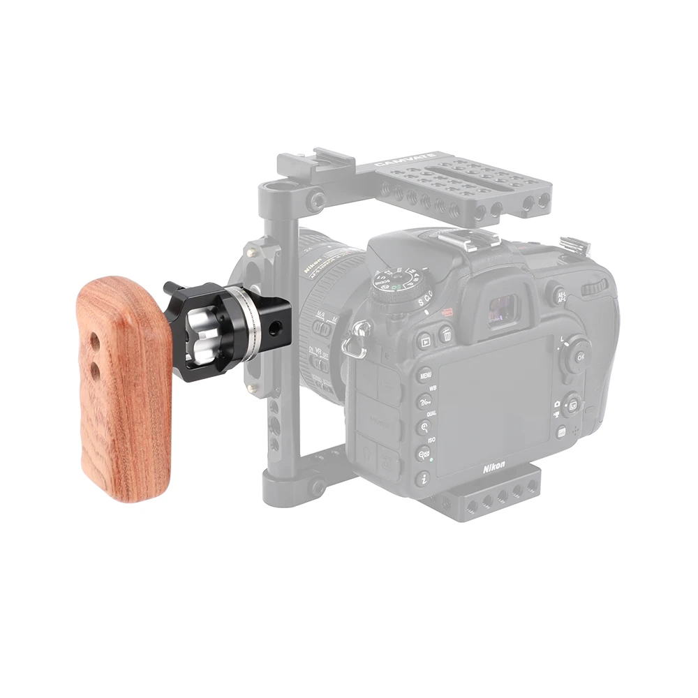 Manopole in legno a sgancio rapido CAMVATE con connessione runa rosetta M6 e adattatore morsetto NATO per videocamera DV RED Camera Cage Rig