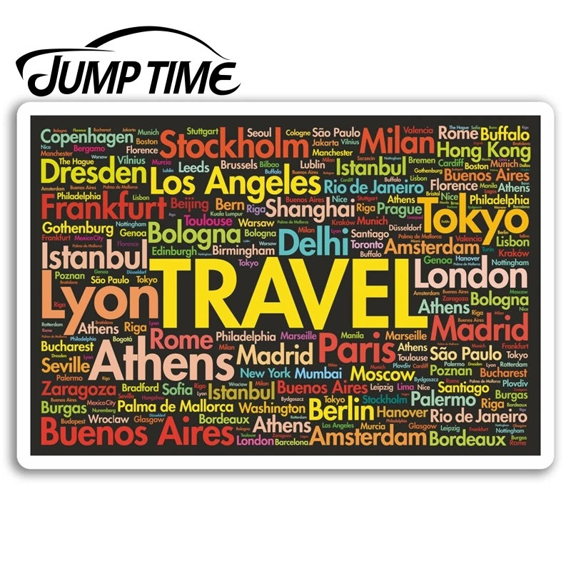 Jump Time for  Travel Vinyl Stickers Holiday City Fun Sticker Laptop Luggage Truck Window Bumper Decal Waterproof Accessories