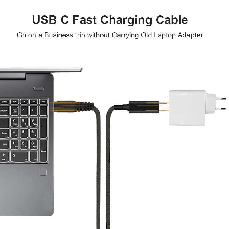 1.8m 100W USB Type C to 5.5x2.5mm Male Plug Converter USB C PD Charger DC Charging Cable Cord for Asus Lenovo Toshiba Laptop