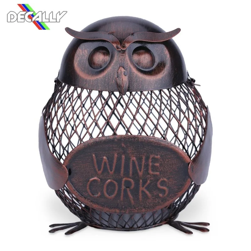 

Tooarts Piggy Bank Owl Figurine Money Box Saving Box Box Metal Coin Home Decoration Crafts Gift for Coins New Year Decorations