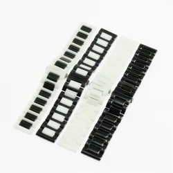 High Quality Black White Ceramic Watch Bracelet 20mm 22mm Watchband for Men's and Women's Wristwatches Band for Branded Watches