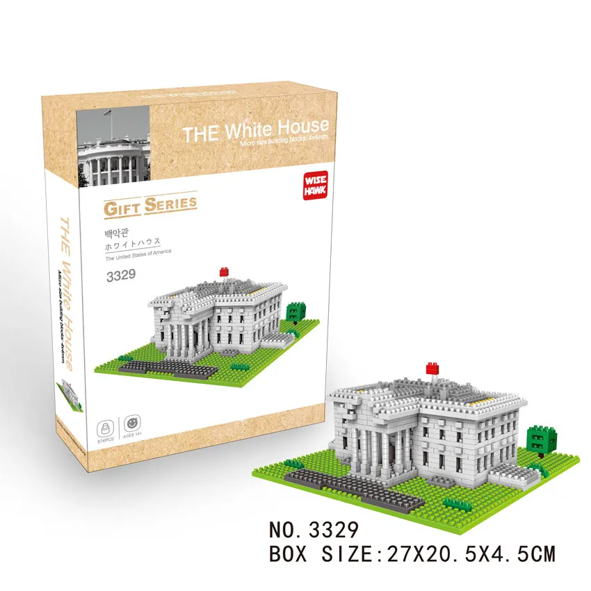 WiseHawk New Arrival World Famous Architecture Mini Block Statue Of Liberty Plastic Construction Micro Brick Educational Kid Toy