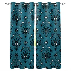 Halloween Haunted Mansion Window Treatments Curtains Valance Outdoor Kitchen Drapes Window Treatment Ideas Window Treatment