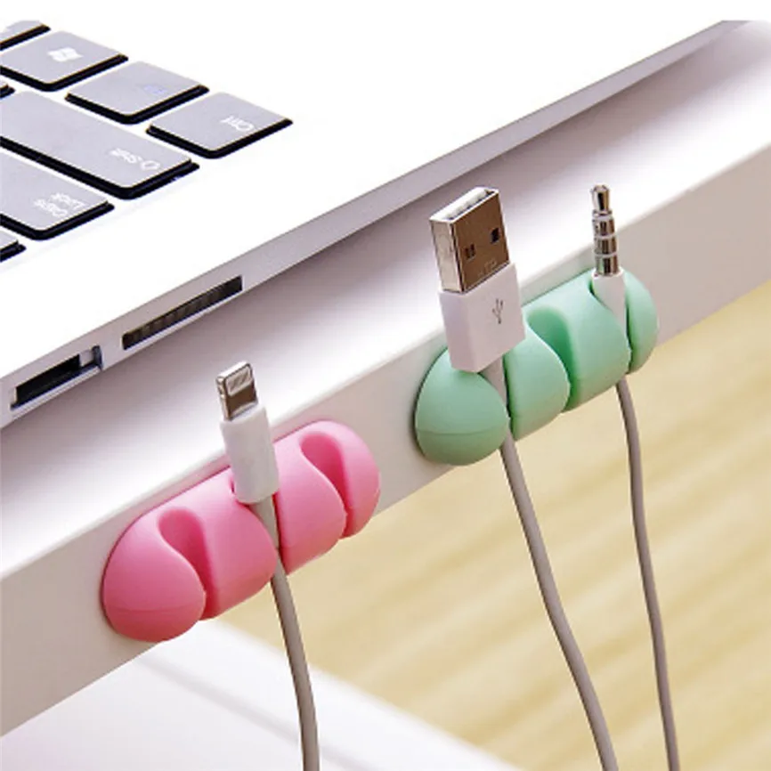 2 Pcs Cute Cable Fixed Storage Headphone Headset Wire Wrap Cord Winder Organizer Cable Collector Silica Dropshipping