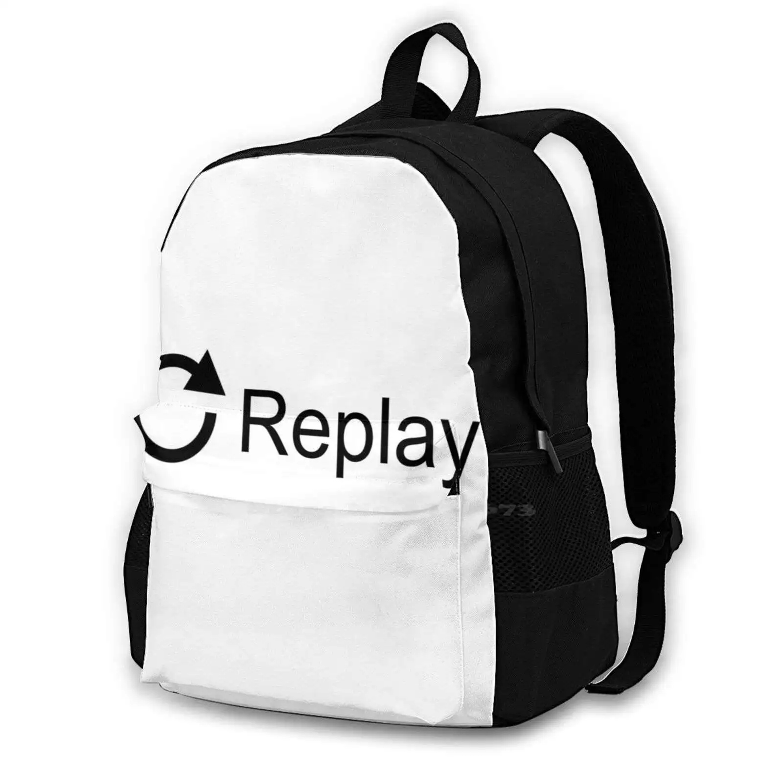 Typographic Digital Work Teen College Student Backpack Laptop Travel Bags Typo Typographic