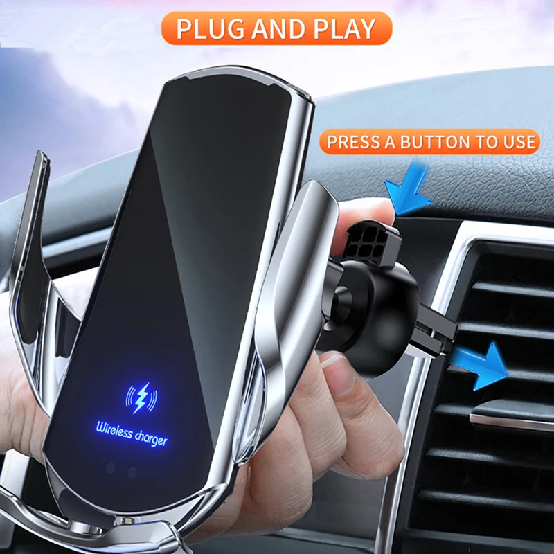 Wireless Charger Car Mobile Phone Holder Bracket 15w Magnetic Support Automatic Telephone Clip Stand Accessories For Iphone 12