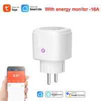 Tuya Smart life,EU 16A WiFi Smart Socket Plug,Remote Control with Energy monitoring Power Consumption,work with Alexa and google