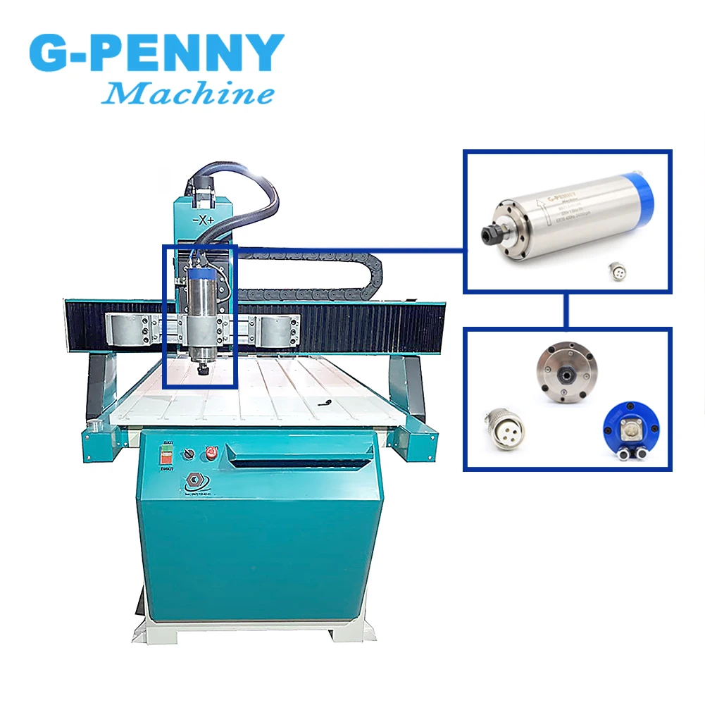 G-Penny 220v/380v 1.5kw Water Cooled Spindle ER16 400Hz Water Cooling Spindle Motor 80x220mm 4 bearings CNC Engraving Drilling