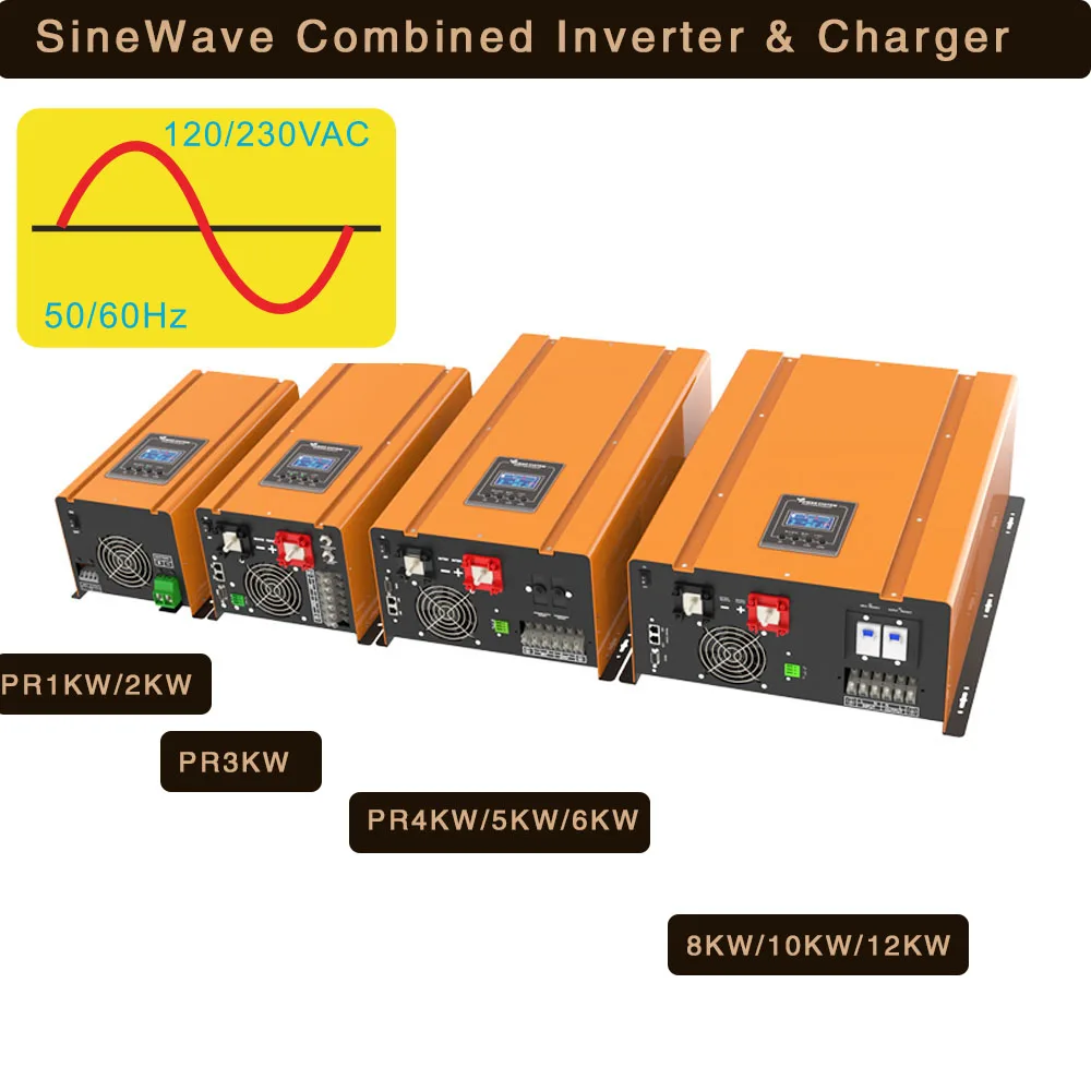 Imagem -02 - Inversor de Onda Senoidal Pura com Carregador de Bateria Inversor Ups Off Grid Baixa Frequência 3kw 12 v 24 v 48v dc 220v 230v 50hz