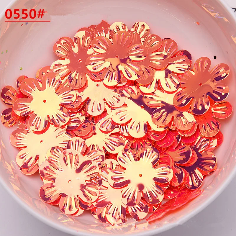 50g 22mm 30mm Flower Shape Loose Sequins for Crafts Paillettes Confetti Glitter Sequin Sewing Accessories Garment Lentejuelas