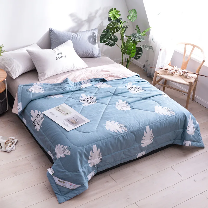 Niobomo 100% Cotton Print Bedspread Summer Quilt Blanket Comforter Bed Cover Quilting Home Textiles Suitable for Children adult