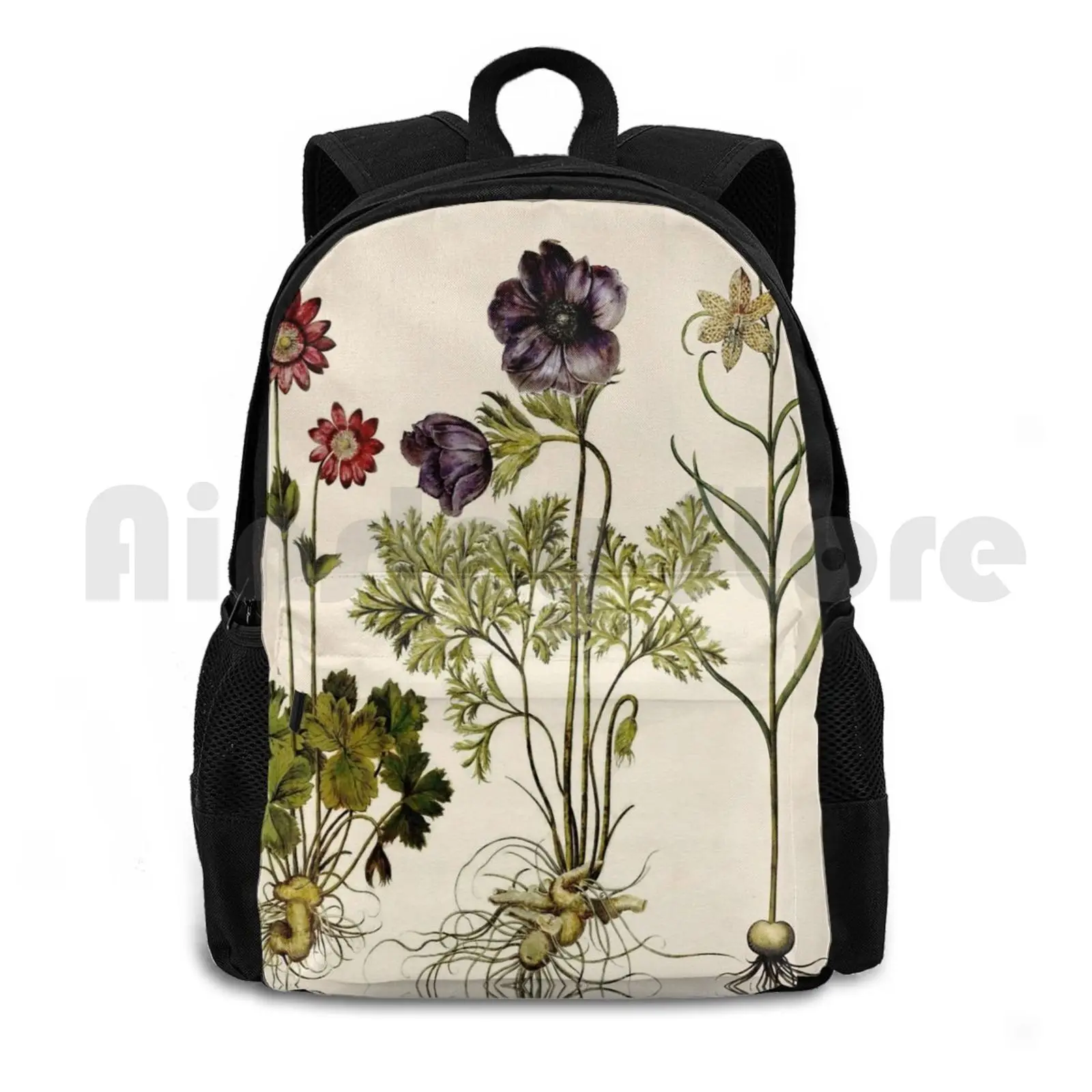 Botanica-mochila botânica antiga, planta nostalgia ii, ao ar livre, caminhadas, equitação, escalada, bolsa de esportes, anêmona roxa