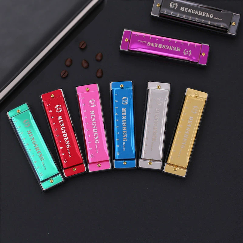 Harmonica 10 Holes  Tone Diatonic Harp key C Blues Jazz band mouth organ Harp Early Education Baby Music Sense Training