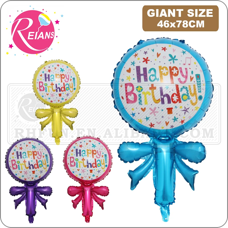 

Happy Birthday Bowknot Lollipop Candy flower Shape Aluminum Foil Balloon Baby Shower Birthday Party Decoration suppliers Balloon