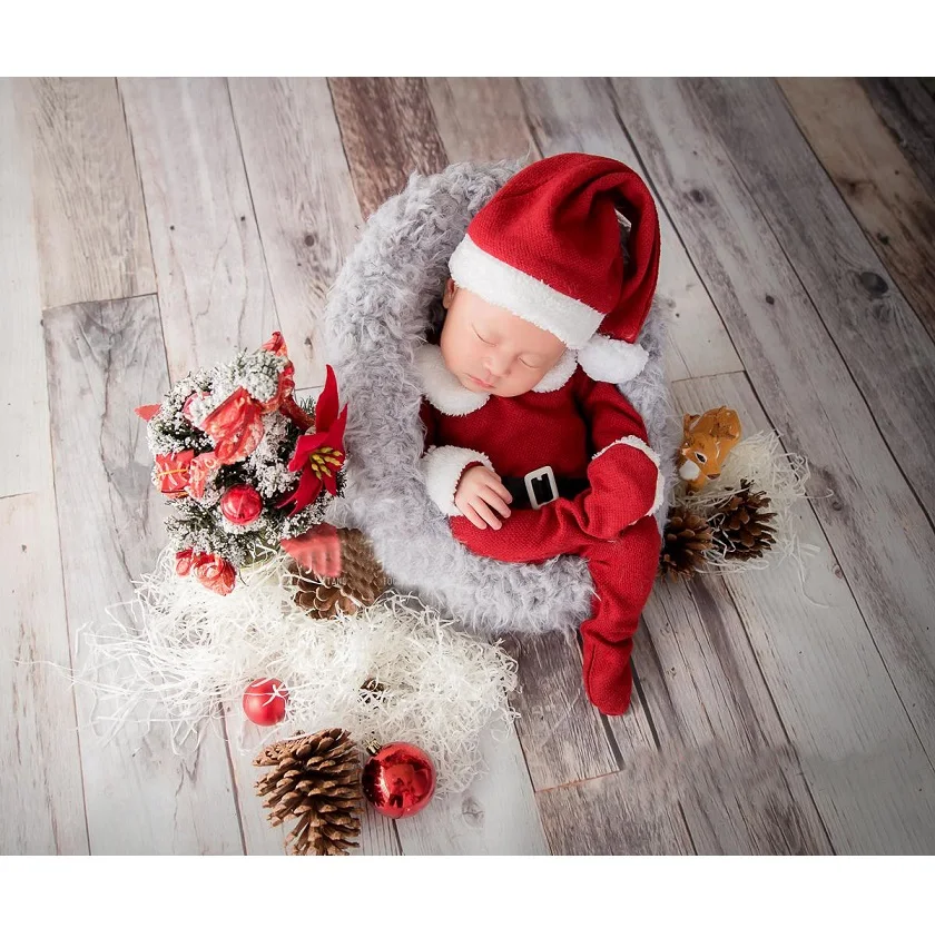 Newborn  Photography Props Romper Christmas Santa Claus Jumpsuit Hat Photography  Studio Shoots Accessories