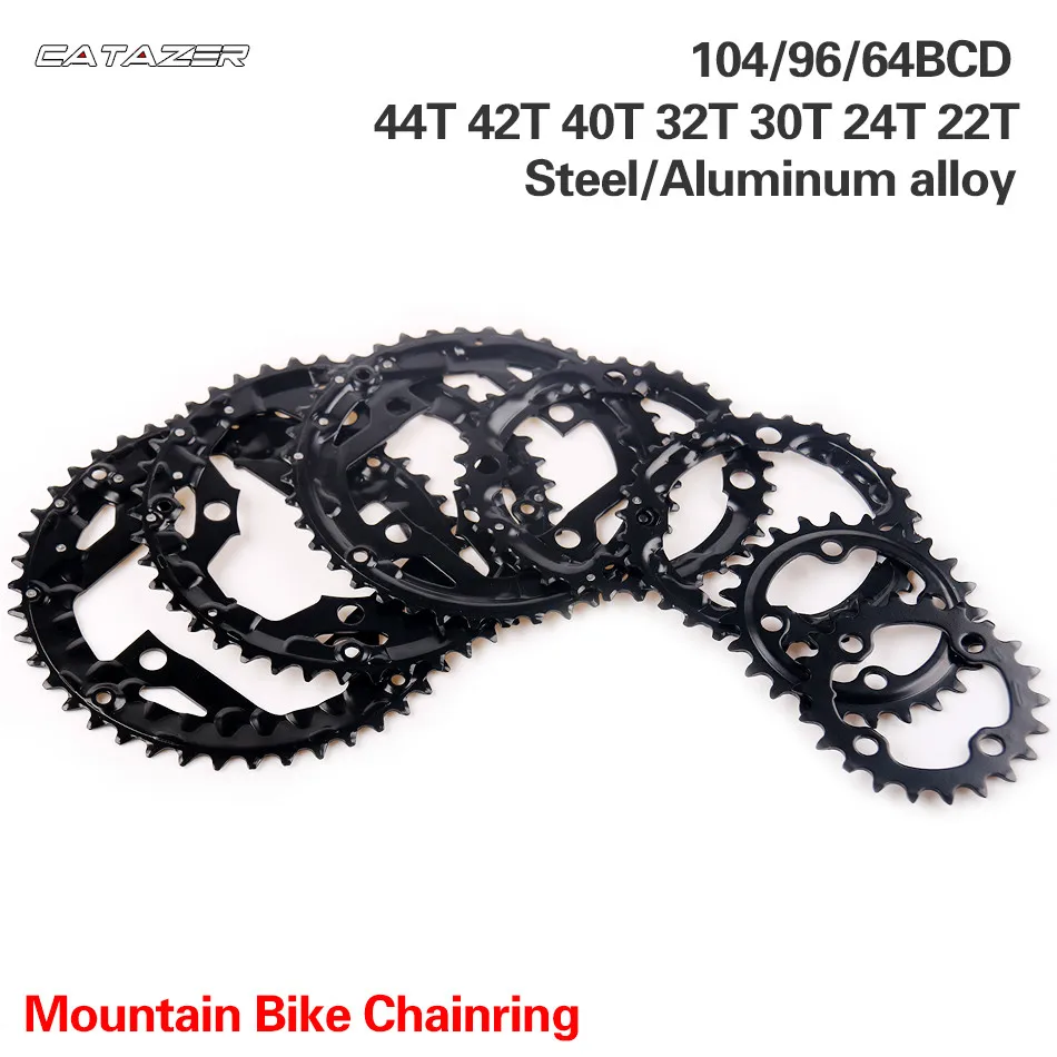 Round Chainring 64/96/104BCD Mountain Bike Chainwheel 22/24/30/32/40/42/44T Crankset steel al Alloy Tooth plate Parts