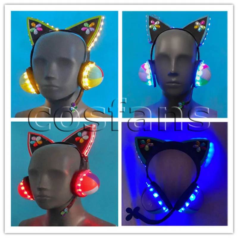 Love live Cyber Idolized LED Headset/headphone cosplay prop All members headpiece can be lighted for Halloween party Accessories