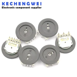 10 stücke Doppel Zifferblatt Kegel Volumen Rad Duplex potentiometer B102 B103 B203 B503 B104 1K 2K 5K 10K 20K 50K 100K 3Pin 5Pin 16*2mm