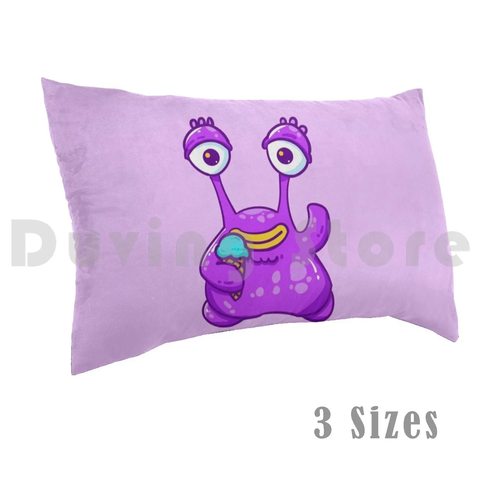 

Purple Monster Funny pillow Case DIY 50 * 70 Funny Purple Monster Cute Green Love Meme Pink Fun Horror Anime