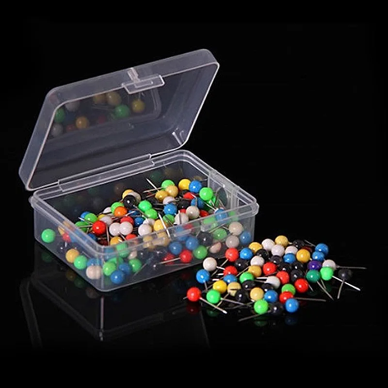 NUBECOM 100pcs/lot DIY Patchwork Sewing Pins Colorful Pearl Light Locating Pins Positioning Needle Garment Accessory