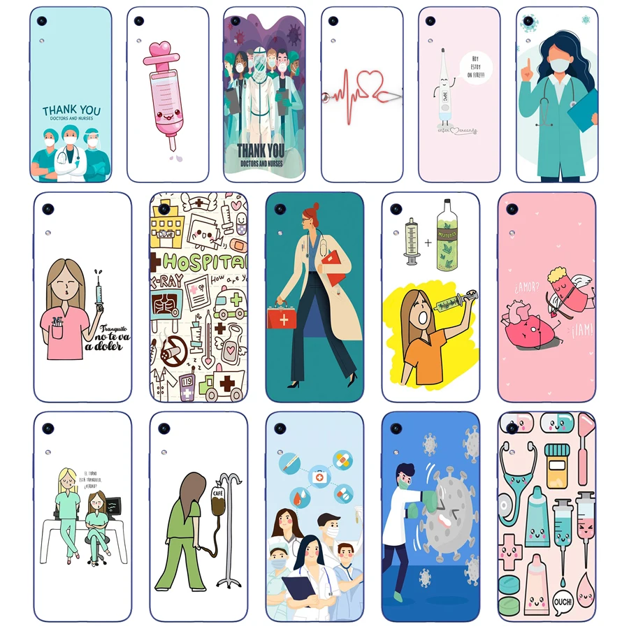 318FG    Cartoon Medicine Nurse Doctor DentistSoft Silicone Tpu Cover Case for Huawei Honor 8A 9A 8S 9S Pime 10i 20i Case