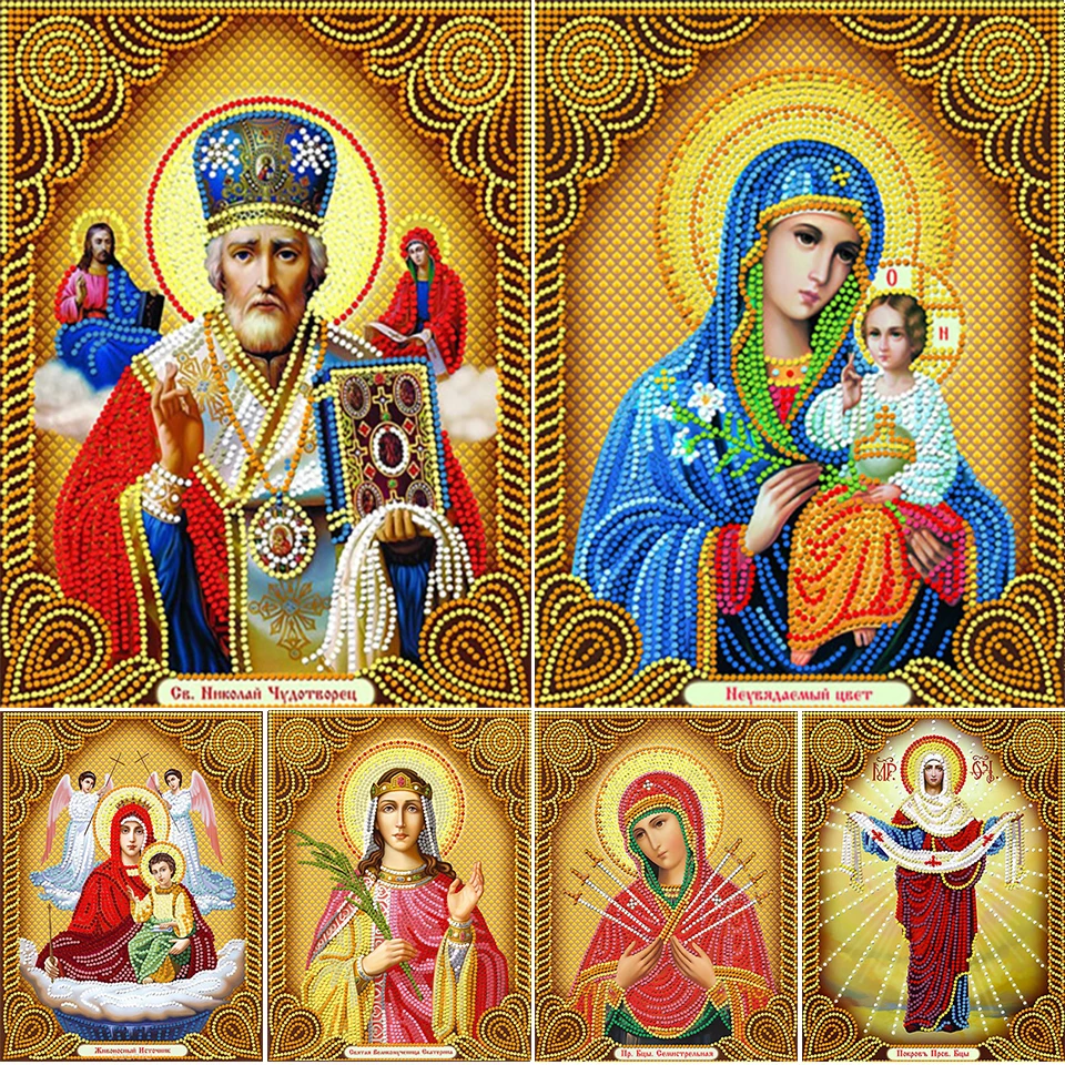 

5D DIY Diamond Painting Full Drill Religious Icons Set Embroidery Diamond Mosaic Religion Art Picture of Rhinestones Home Decor