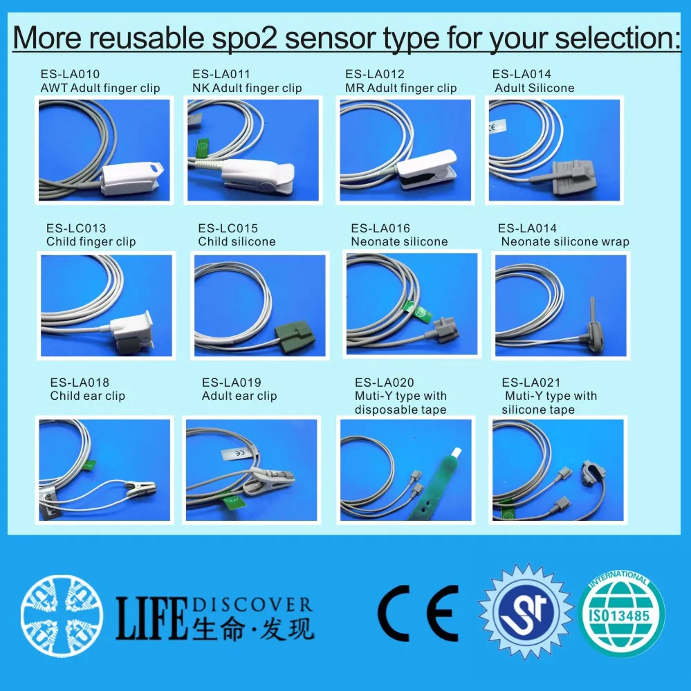 Adult Child Neonate Finger Clip Silicone SPO2 Sensor For PM GE-OHMEDA Tuffsat HYP7Pin Patient Monitor